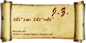 Józan Zénó névjegykártya
